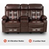 image:imageMCombo Power Reclining Sofa with Heat and VibrationUSB Ports Cup Holders3Seat Dual Recliner Sofa for Living Room 6077 Cream White 3 SeaterDark Brown