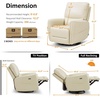 image:imageMCombo Power Swivel Rocker Recliner with Lumbar Support Faux Leather Electric Nursery Glider Recliner Chair for Adults 6922 Cream WhiteCream White
