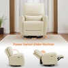 image:imageMCombo Power Swivel Rocker Recliner with Lumbar Support Faux Leather Electric Nursery Glider Recliner Chair for Adults 6922 Cream WhiteCream White