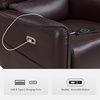 image:imageMCombo Power Swivel Rocker Recliner with Lumbar Support Faux Leather Electric Nursery Glider Recliner Chair for Adults 6922 Cream WhiteDark Brown