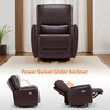 image:imageMCombo Power Swivel Rocker Recliner with Lumbar Support Faux Leather Electric Nursery Glider Recliner Chair for Adults 6922 Cream WhiteDark Brown
