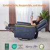 image:imageMCombo Power Swivel Rocker Recliner with Lumbar Support Faux Leather Electric Nursery Glider Recliner Chair for Adults 6922 Cream WhiteNavy Blue