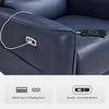 image:imageMCombo Power Swivel Rocker Recliner with Lumbar Support Faux Leather Electric Nursery Glider Recliner Chair for Adults 6922 Cream WhiteNavy Blue