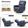image:imageMCombo Power Swivel Rocker Recliner with Lumbar Support Faux Leather Electric Nursery Glider Recliner Chair for Adults 6922 Cream WhiteNavy Blue
