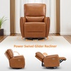 image:imageMCombo Power Swivel Rocker Recliner with Lumbar Support Faux Leather Electric Nursery Glider Recliner Chair for Adults 6922 Cream WhiteOrange