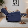 image:imageMCombo Power Wall Hugger Recliner Chair for Small Space RV Living Room USB amp USBC Charging Ports Modern Rolled Arm Recliner Faux Leather PR630 Navy Blue MediumNavy Blue