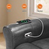 image:imageMCombo Power Wall Hugger Recliner Chair for Small Space RV Living Room USB amp USBC Charging Ports Modern Rolled Arm Recliner Faux Leather PR630 Navy Blue MediumDark Grey