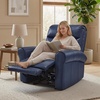 image:imageMCombo Power Wall Hugger Recliner Chair for Small Space RV Living Room USB amp USBC Charging Ports Modern Rolled Arm Recliner Faux Leather PR630 Navy Blue MediumNavy Blue