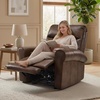 image:imageMCombo Power Wall Hugger Recliner Chair for Small Space RV Living Room USB amp USBC Charging Ports Modern Rolled Arm Recliner Faux Leather PR630 Navy Blue MediumDark Brown