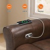 image:imageMCombo Power Wall Hugger Recliner Chair for Small Space RV Living Room USB amp USBC Charging Ports Modern Rolled Arm Recliner Faux Leather PR630 Navy Blue MediumDark Brown