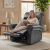 image:imageMCombo Power Wall Hugger Recliner Chair for Small Space RV Living Room USB amp USBC Charging Ports Modern Rolled Arm Recliner Faux Leather PR630 Navy Blue MediumDark Grey
