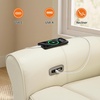 image:imageMCombo Power Wall Hugger Recliner Chair for Small Space RV Living Room USB amp USBC Charging Ports Modern Rolled Arm Recliner Faux Leather PR630 Navy Blue MediumBeige