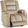 image:imageMCombo Recliner Chair for Adults Zero Gravity Recliner with Massage and Heat USB amp Type C Ports Cup Holders for Living Room PR670 Medium BrownBeige