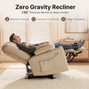 image:imageMCombo Recliner Chair for Adults Zero Gravity Recliner with Massage and Heat USB amp Type C Ports Cup Holders for Living Room PR670 Medium BrownBeige