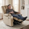 image:imageMCombo Recliner Chair for Adults Zero Gravity Recliner with Massage and Heat USB amp Type C Ports Cup Holders for Living Room PR670 Medium BrownBeige