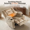 image:imageMCombo Recliner Chair for Adults Zero Gravity Recliner with Massage and Heat USB amp Type C Ports Cup Holders for Living Room PR670 Medium BrownBeige