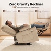 image:imageMCombo Recliner Chair for Adults Zero Gravity Recliner with Massage and Heat USB amp Type C Ports Cup Holders for Living Room PR670 Medium BrownBeige