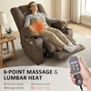 image:imageMCombo Recliner Chair for Adults Zero Gravity Recliner with Massage and Heat USB amp Type C Ports Cup Holders for Living Room PR670 Medium BrownDark Brown