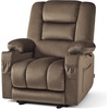 image:imageMCombo Recliner Chair for Adults Zero Gravity Recliner with Massage and Heat USB amp Type C Ports Cup Holders for Living Room PR670 Medium BrownDark Brown