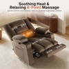image:imageMCombo Recliner Chair for Adults Zero Gravity Recliner with Massage and Heat USB amp Type C Ports Cup Holders for Living Room PR670 Medium BrownDark Brown