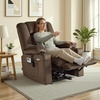 image:imageMCombo Recliner Chair for Adults Zero Gravity Recliner with Massage and Heat USB amp Type C Ports Cup Holders for Living Room PR670 Medium BrownDark Brown