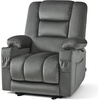 image:imageMCombo Recliner Chair for Adults Zero Gravity Recliner with Massage and Heat USB amp Type C Ports Cup Holders for Living Room PR670 Medium BrownGrey