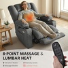 image:imageMCombo Recliner Chair for Adults Zero Gravity Recliner with Massage and Heat USB amp Type C Ports Cup Holders for Living Room PR670 Medium BrownGrey