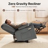 image:imageMCombo Recliner Chair for Adults Zero Gravity Recliner with Massage and Heat USB amp Type C Ports Cup Holders for Living Room PR670 Medium BrownGrey