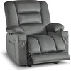 image:imageMCombo Recliner Chair for Adults Zero Gravity Recliner with Massage and Heat USB amp Type C Ports Cup Holders for Living Room PR670 Medium BrownGrey