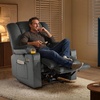 image:imageMCombo Recliner Chair for Adults Zero Gravity Recliner with Massage and Heat USB amp Type C Ports Cup Holders for Living Room PR670 Medium BrownGrey