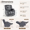 image:imageMCombo Recliner Chair for Adults Zero Gravity Recliner with Massage and Heat USB amp Type C Ports Cup Holders for Living Room PR670 Medium BrownGrey