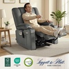 image:imageMCombo Recliner Chair for Adults Zero Gravity Recliner with Massage and Heat USB amp Type C Ports Cup Holders for Living Room PR670 Medium BrownGrey
