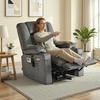 image:imageMCombo Recliner Chair for Adults Zero Gravity Recliner with Massage and Heat USB amp Type C Ports Cup Holders for Living Room PR670 Medium BrownGrey
