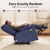 image:imageMCombo Recliner Chair for Adults Zero Gravity Recliner with Massage and Heat USB amp Type C Ports Cup Holders for Living Room PR670 Medium BrownNavy Blue