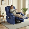 image:imageMCombo Recliner Chair for Adults Zero Gravity Recliner with Massage and Heat USB amp Type C Ports Cup Holders for Living Room PR670 Medium BrownNavy Blue