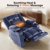 image:imageMCombo Recliner Chair for Adults Zero Gravity Recliner with Massage and Heat USB amp Type C Ports Cup Holders for Living Room PR670 Medium BrownNavy Blue