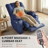 image:imageMCombo Recliner Chair for Adults Zero Gravity Recliner with Massage and Heat USB amp Type C Ports Cup Holders for Living Room PR670 Medium BrownNavy Blue