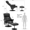 image:imageMCombo Swivel Recliner with Ottoman TV Chair with Vibration Massage Ideal for RV Small Space Living Room amp Bedroom 4539 4828 Textile Dark GreyBlack