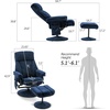 image:imageMCombo Swivel Recliner with Ottoman TV Chair with Vibration Massage Ideal for RV Small Space Living Room amp Bedroom 4539 4828 Textile Dark GreyBlue