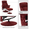 image:imageMCombo Swivel Recliner with Ottoman TV Chair with Vibration Massage Ideal for RV Small Space Living Room amp Bedroom 4539 4828 Textile Dark GreyBurgundy