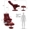 image:imageMCombo Swivel Recliner with Ottoman TV Chair with Vibration Massage Ideal for RV Small Space Living Room amp Bedroom 4539 4828 Textile Dark GreyBurgundy