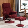 image:imageMCombo Swivel Recliner with Ottoman TV Chair with Vibration Massage Ideal for RV Small Space Living Room amp Bedroom 4539 4828 Textile Dark GreyBurgundy