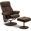 image:imageMCombo Swivel Recliner with Ottoman TV Chair with Vibration Massage Ideal for RV Small Space Living Room amp Bedroom 4539 4828 Textile Dark GreyDark Brown