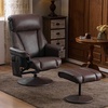 image:imageMCombo Swivel Recliner with Ottoman TV Chair with Vibration Massage Ideal for RV Small Space Living Room amp Bedroom 4539 4828 Textile Dark GreyDark Brown