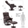 image:imageMCombo Swivel Recliner with Ottoman TV Chair with Vibration Massage Ideal for RV Small Space Living Room amp Bedroom 4539 4828 Textile Dark GreyDark Brown