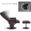 image:imageMCombo Swivel Recliner with Ottoman TV Chair with Vibration Massage Ideal for RV Small Space Living Room amp Bedroom 4539 4828 Textile Dark GreyDark Brown