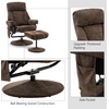 image:imageMCombo Swivel Recliner with Ottoman TV Chair with Vibration Massage Ideal for RV Small Space Living Room amp Bedroom 4539 4828 Textile Dark GreyDark Brown