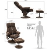image:imageMCombo Swivel Recliner with Ottoman TV Chair with Vibration Massage Ideal for RV Small Space Living Room amp Bedroom 4539 4828 Textile Dark GreyDark Brown