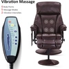 image:imageMCombo Swivel Recliner with Ottoman TV Chair with Vibration Massage Ideal for RV Small Space Living Room amp Bedroom 4539 4828 Textile Dark GreyDark Brown