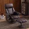 image:imageMCombo Swivel Recliner with Ottoman TV Chair with Vibration Massage Ideal for RV Small Space Living Room amp Bedroom 4539 4828 Textile Dark GreyDark Brown
